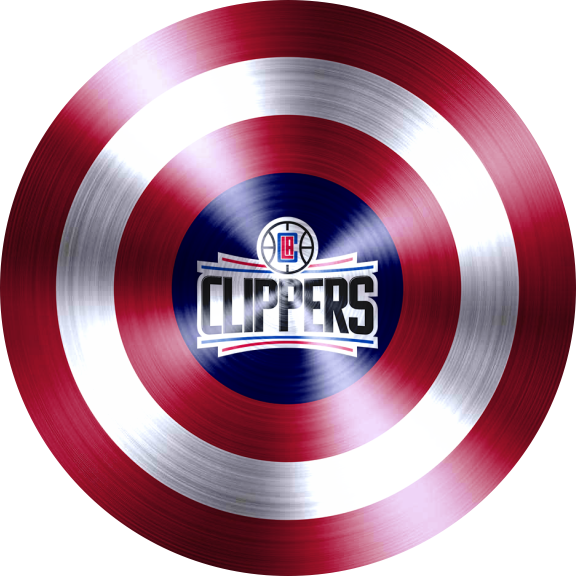 Captain American Shield With Los Angeles Clippers Logo vinyl decal